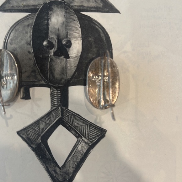 Sterling Silver Malachite(?) Earrings from Mexico - Picture 4 of 5